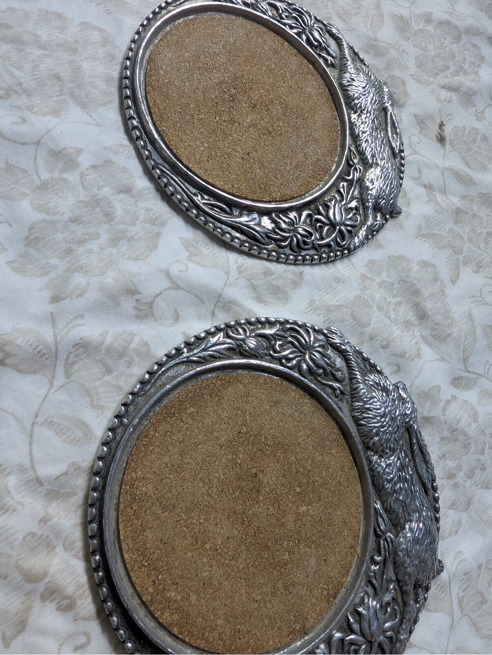 Pair of Arthur Court Oval Silver Decorative Trivets